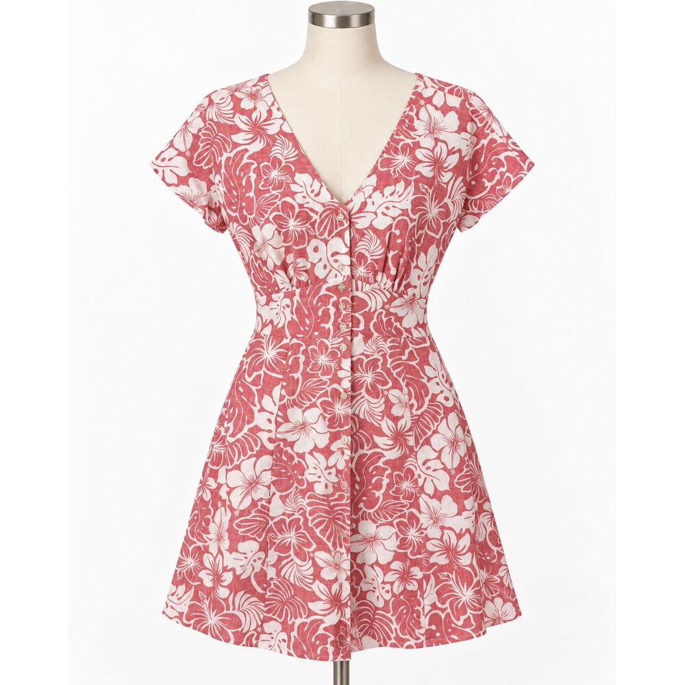 Reyn Spooner Hawaiian Print Tropical Mini Resort Vacation Dress Size 6